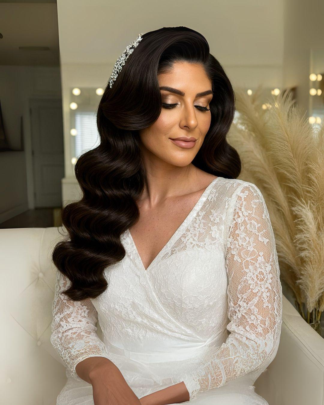 Vintage inspired bridal hairstyle