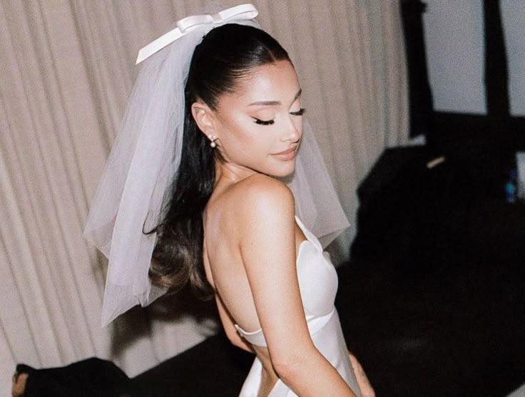 Ariana Grande wedding ponytail look