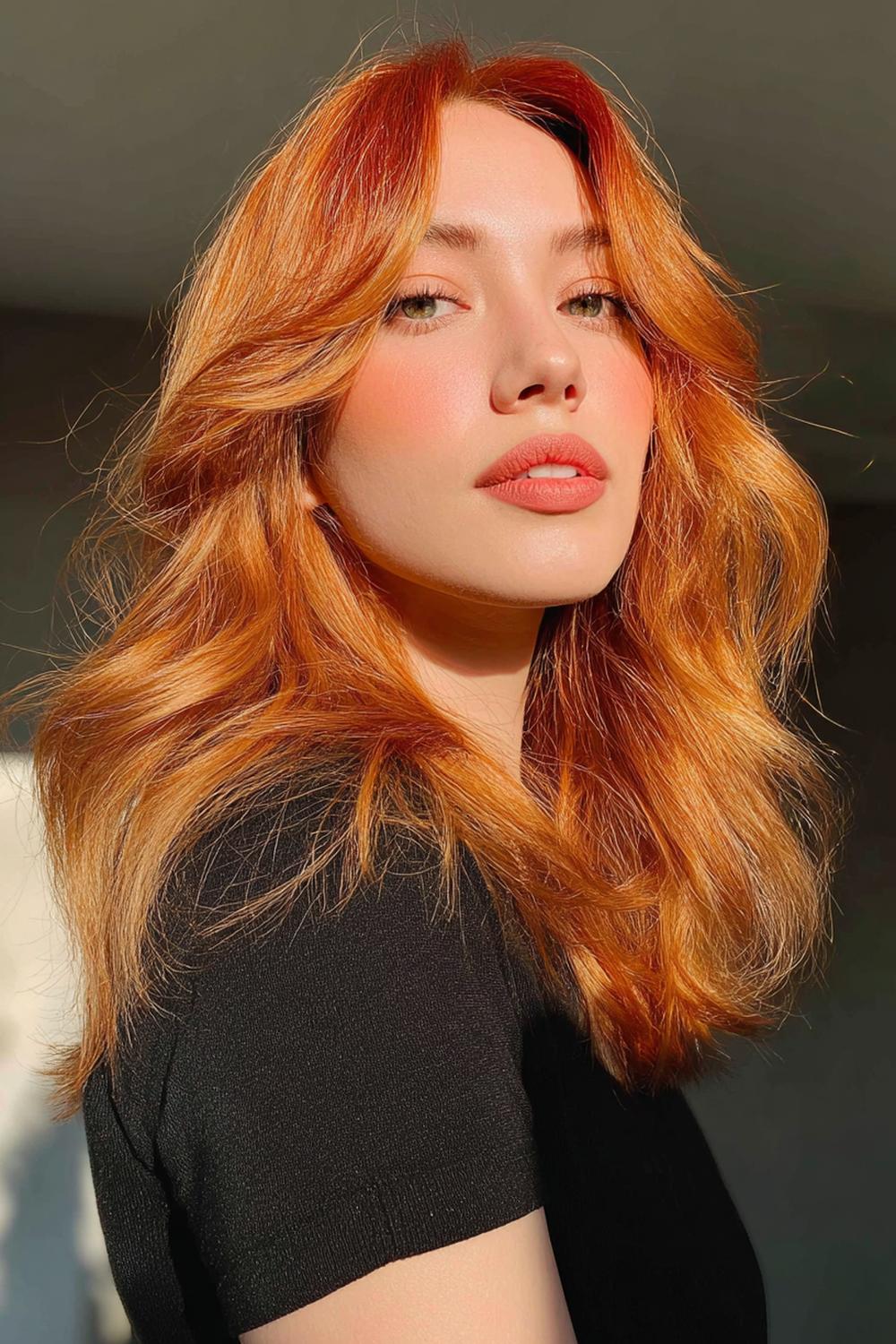 28. Best Hairstyles for 2026: Color Hairstyle with Copper Melt and Warm Glow