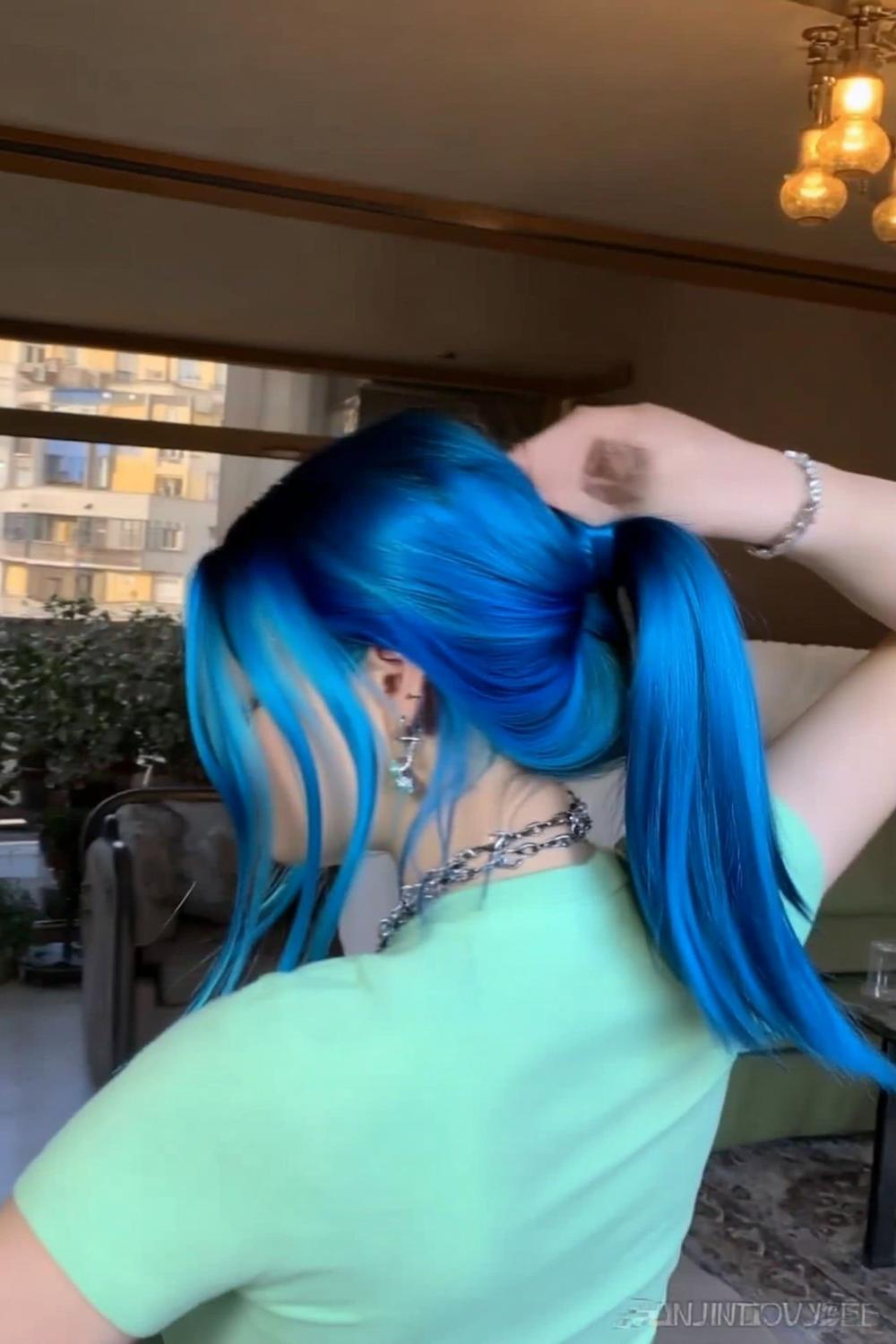 Electric Blue Ponytail