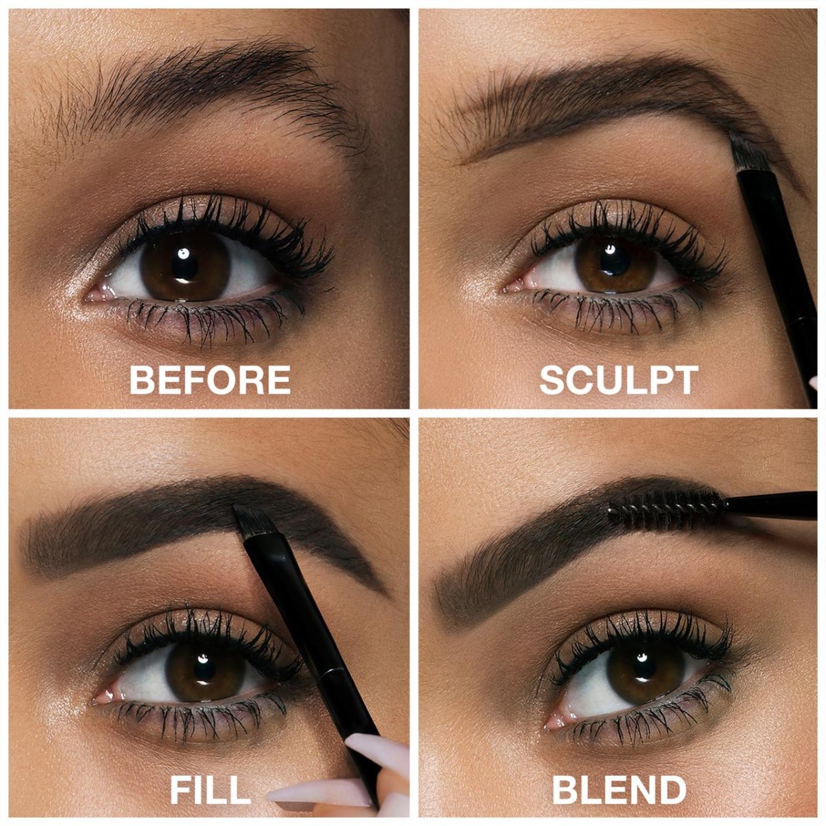 Defined brows and eyeliner makeup