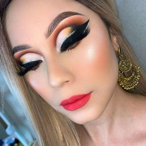 Bold winged eyeliner party makeup