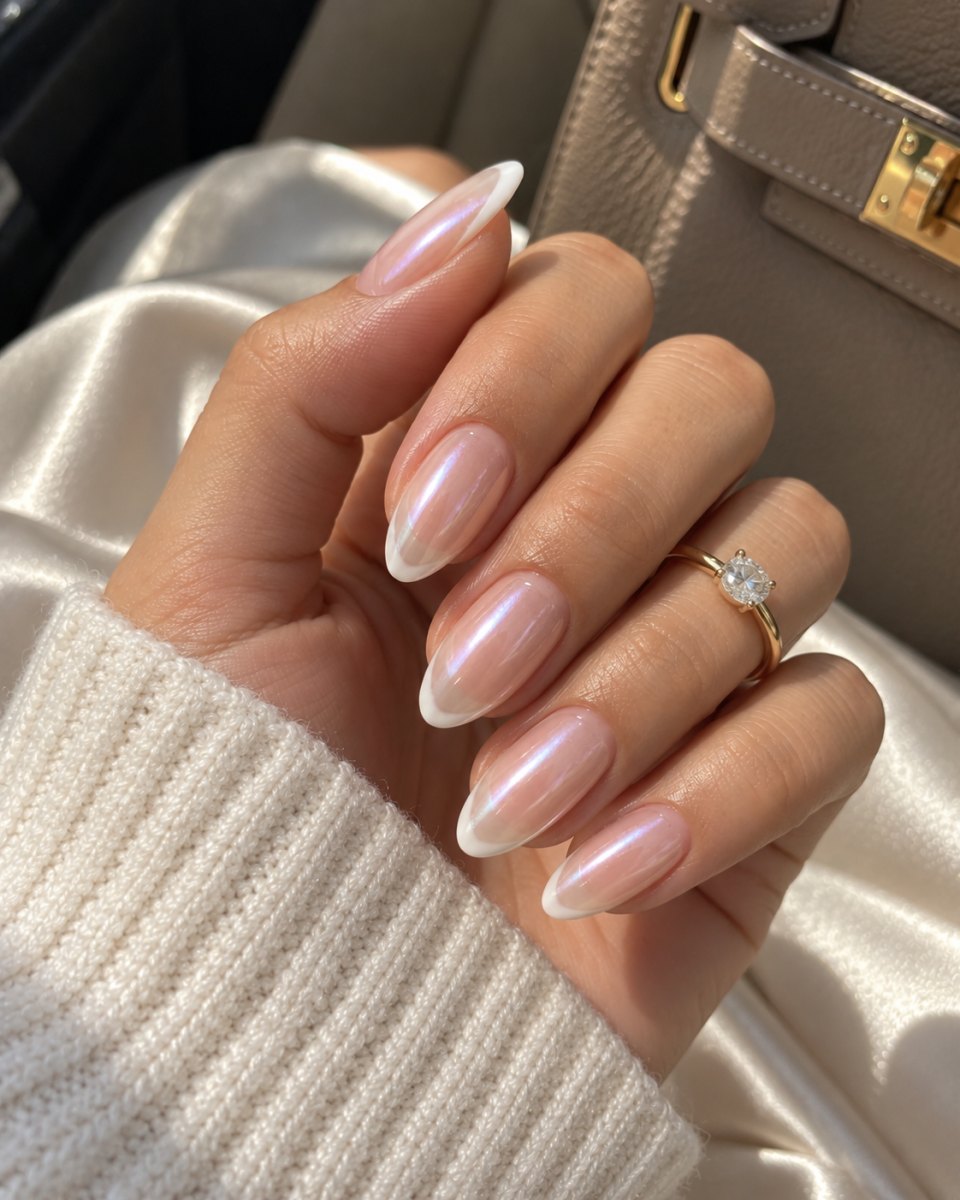 Timeless Hailey Bieber glazed donut french tips