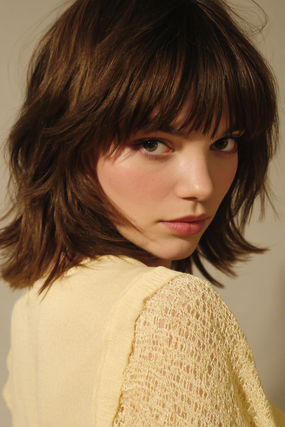 5. Textured Celebrity Inspired Hairstyles 2026 Modern Shag with Piecey Fringe