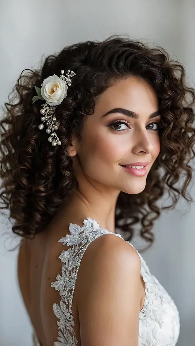 Curly wedding hairstyle