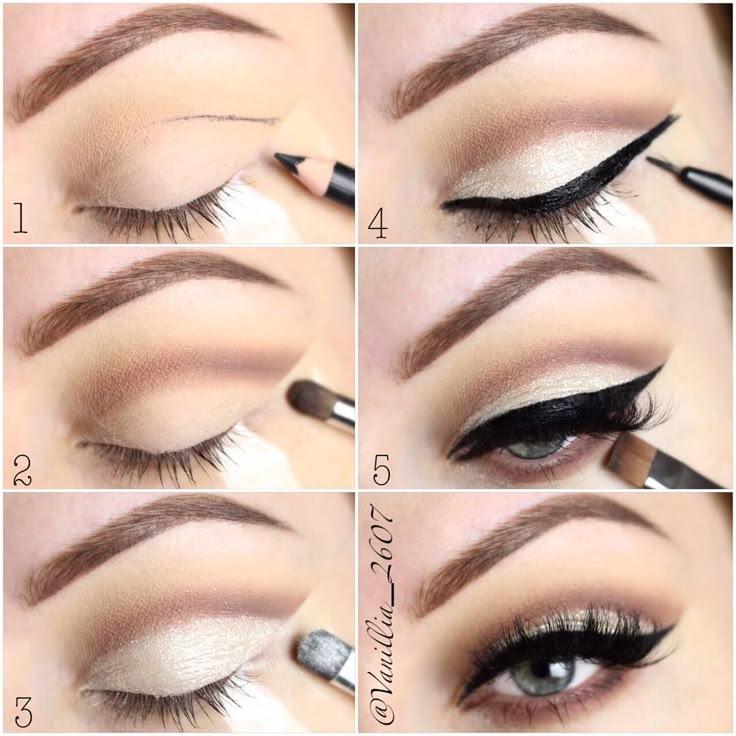 Colorful cut crease eyeliner makeup