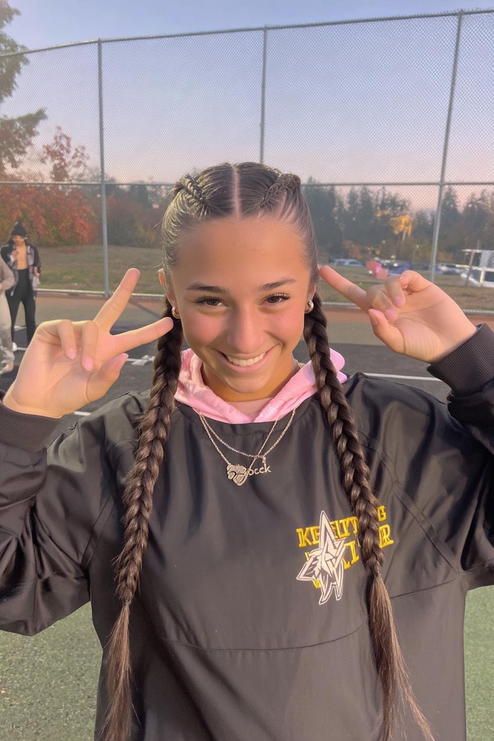 Athletic Braids with Victory Pose