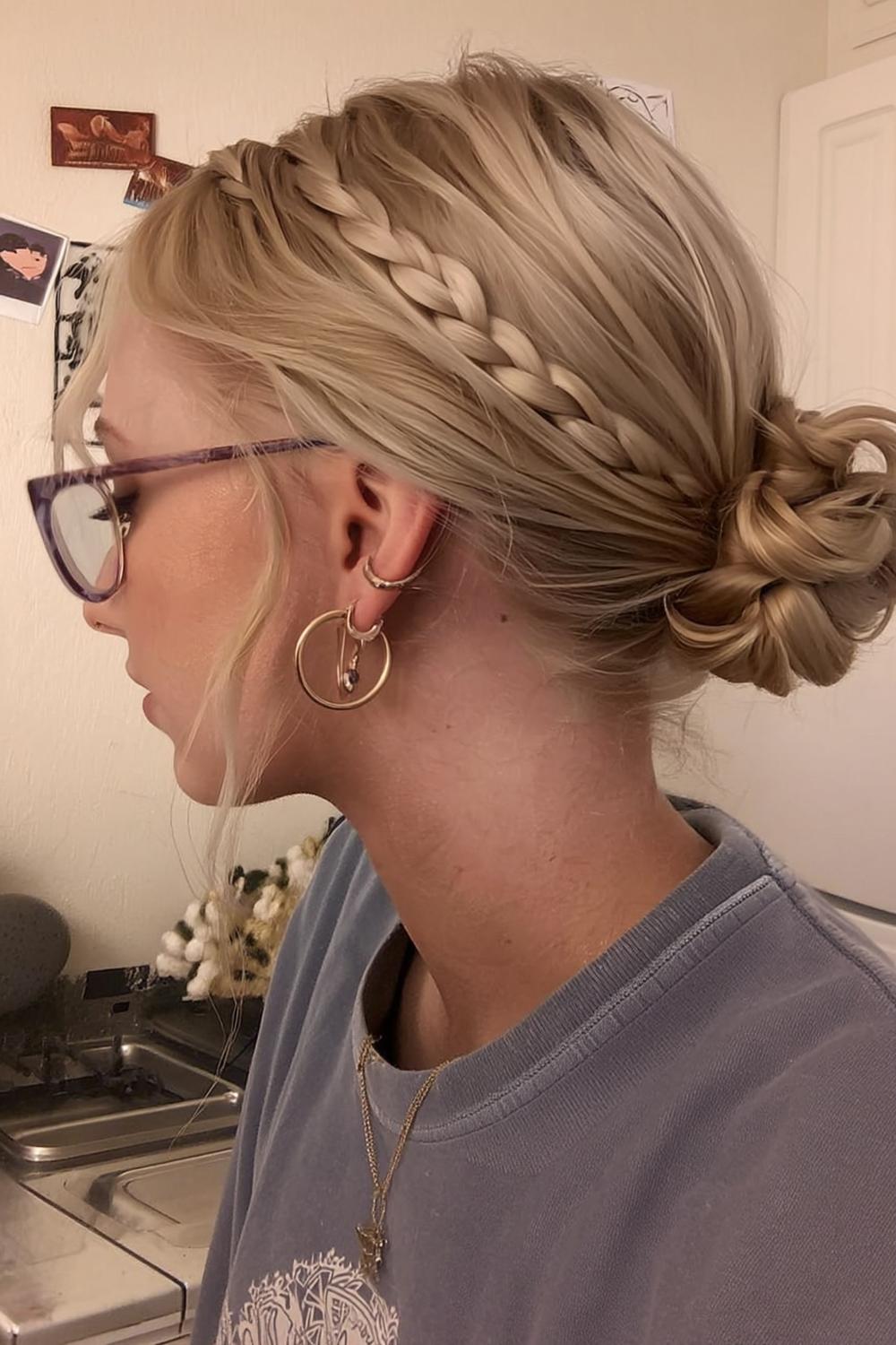 Braided Crown with Twisted Bun