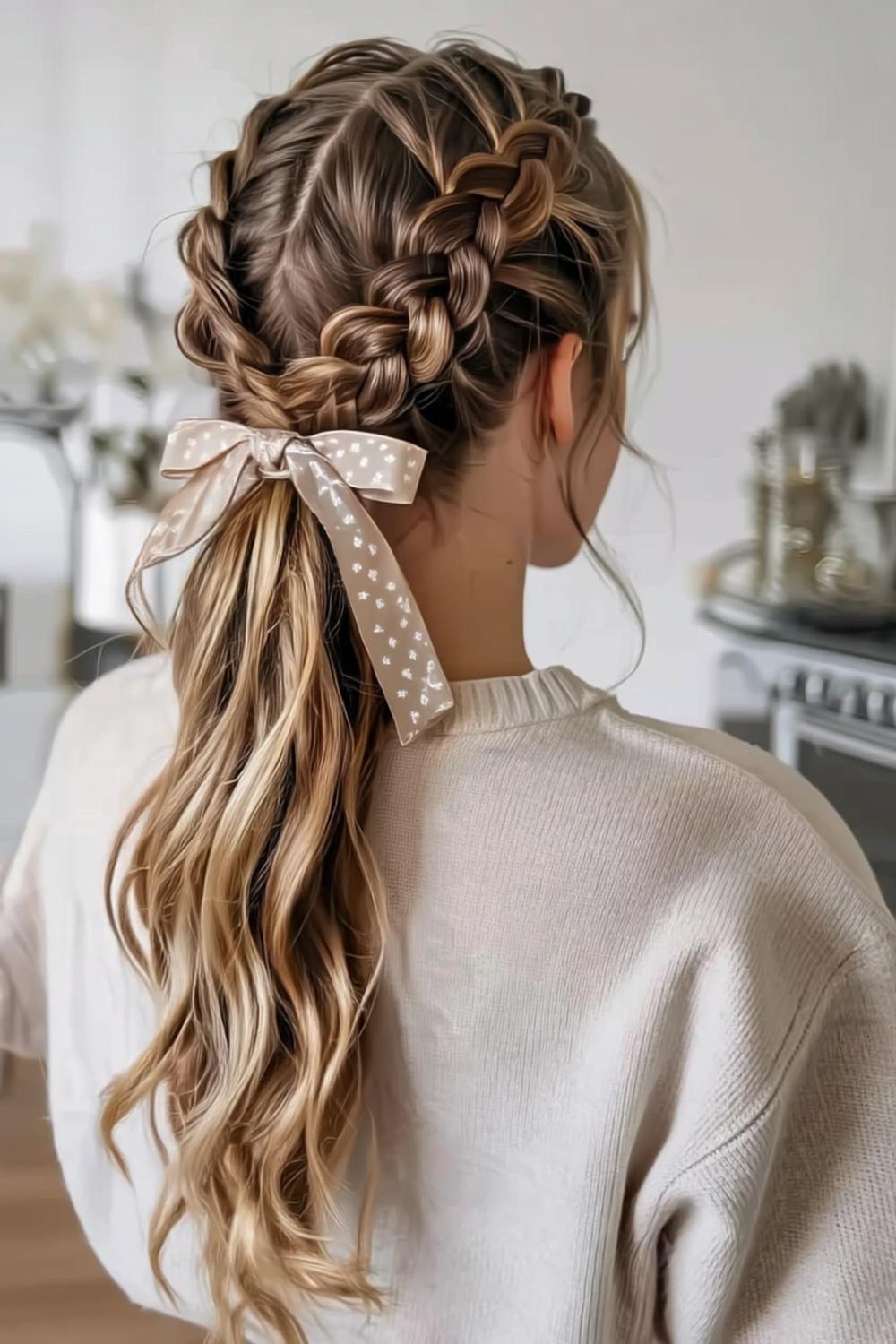Polka Dot Bow Braid Perfection