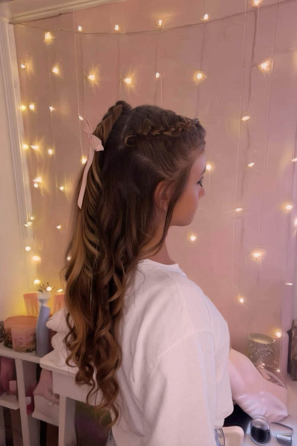 Warm Lights and Braided Crown