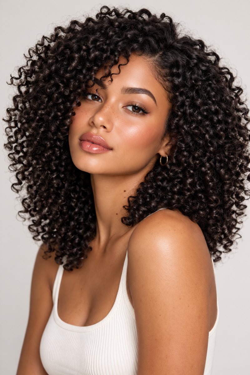 Defined curl hairstyle