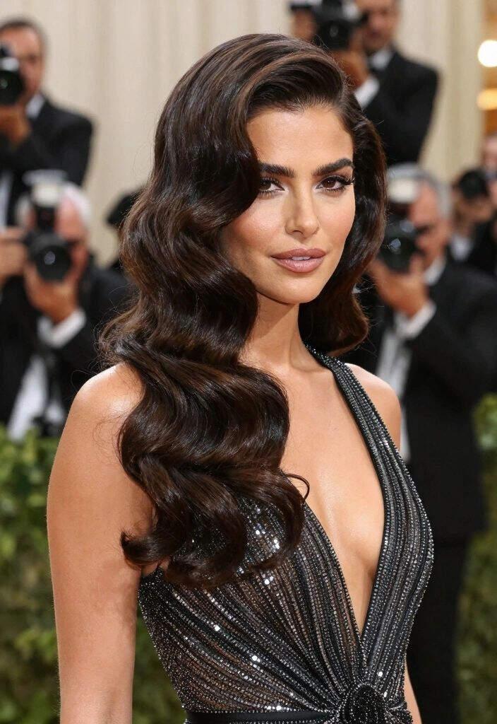 Braut Hollywood Wellen offene Haare mit romantischer Eleganz