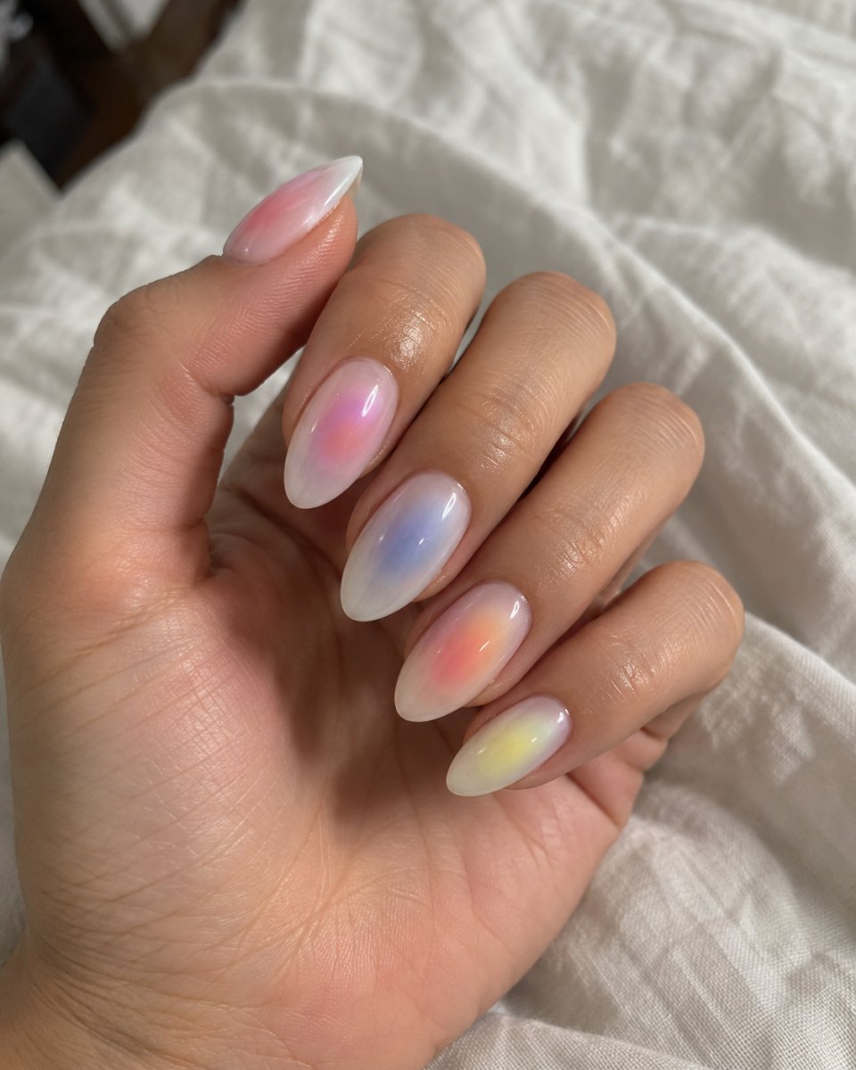 Pastel aura manicure