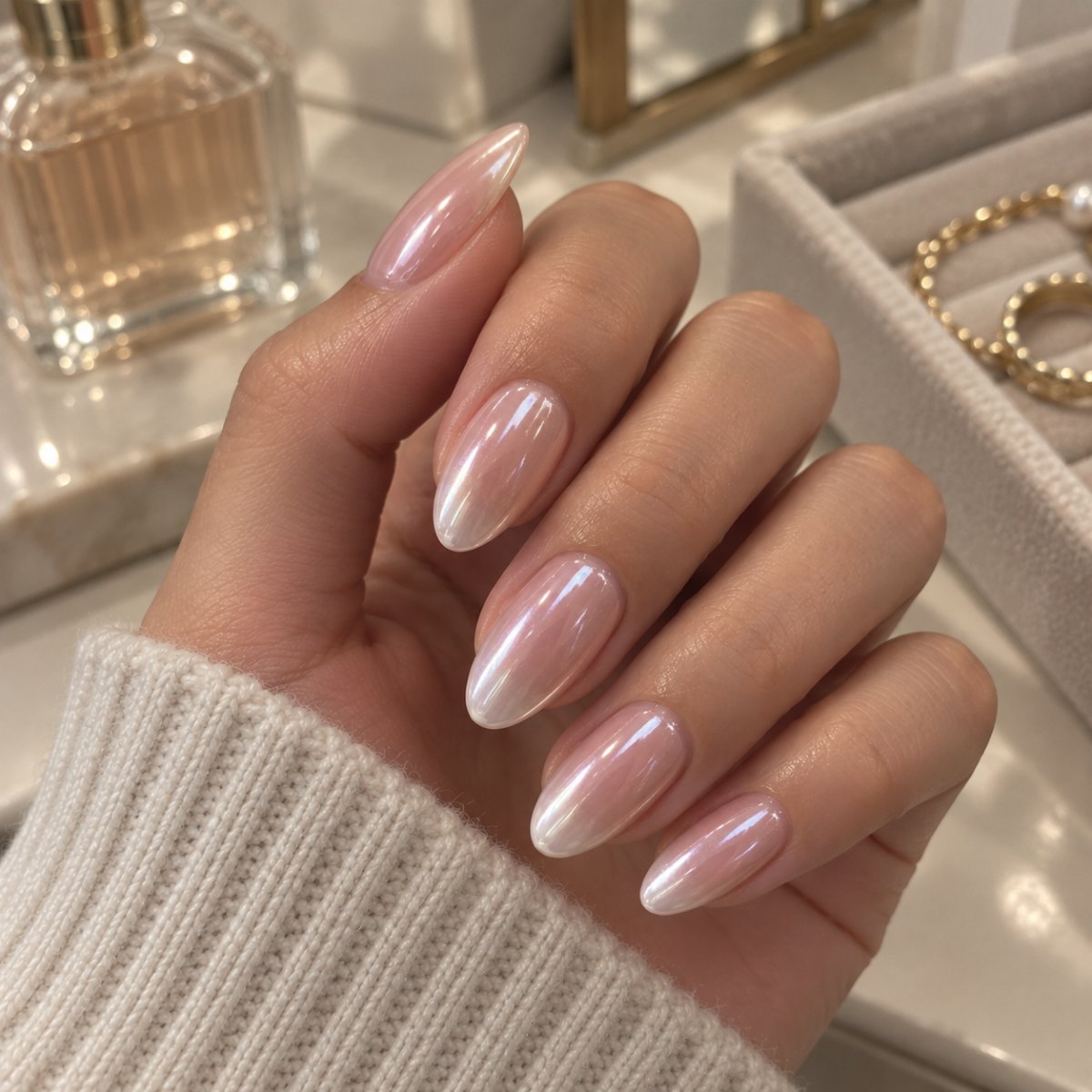 Elegant glazed donut nail detail