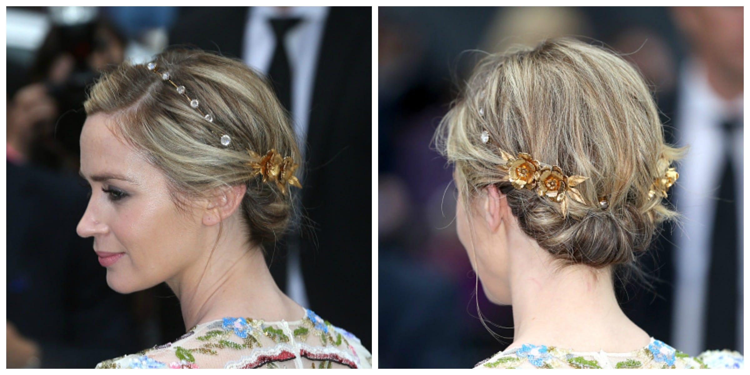 Emily Blunt romantic wedding updo