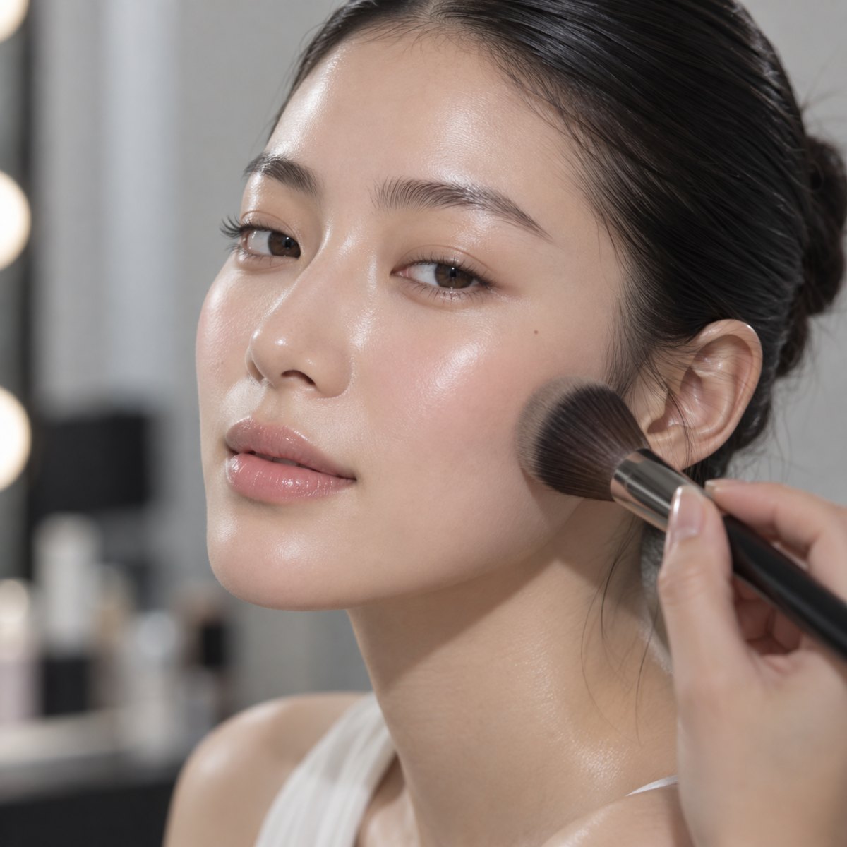 Ariana Grande makeup tutorial glowing skin style