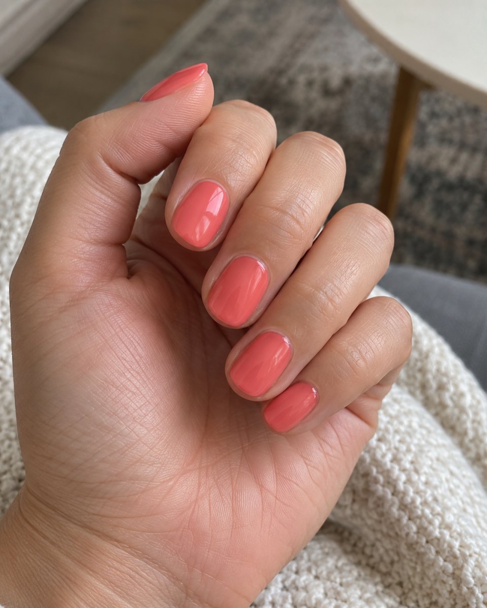 18 Glossy Coral Pink Gel Nails Ideas to Try
