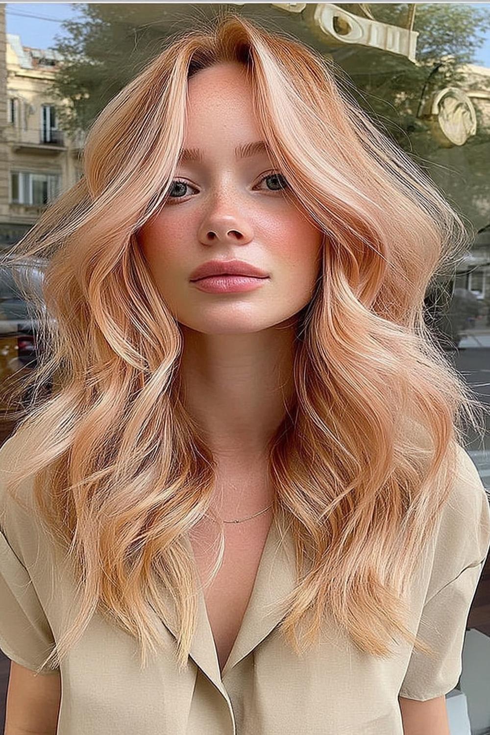 Peachy Blonde Waves