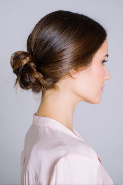 10. Low Braided Bun with Sleek Side Part for Hairstyles Braids Easy Days
