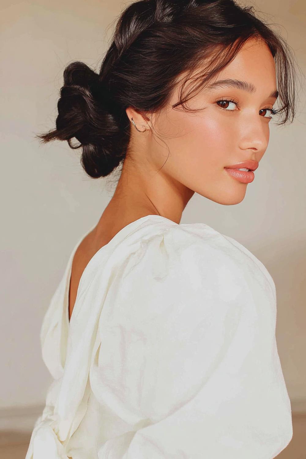 2. Hairstyles for All Hair Types: Soft Claw-Clip Twist with Face-Framing Strands