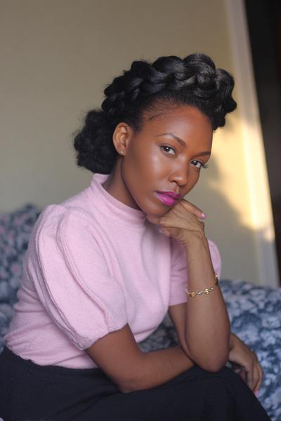 3. Goddess Braids Updo for Hairstyles for Black Women Braids With Loose Curls and a Sculpted Crown