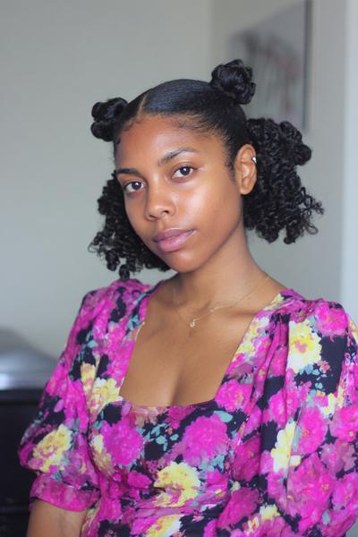 7. Bantu Knot Set-Out for Hairstyles for Black Women Natural With Springy Curls and a Clean Center Part