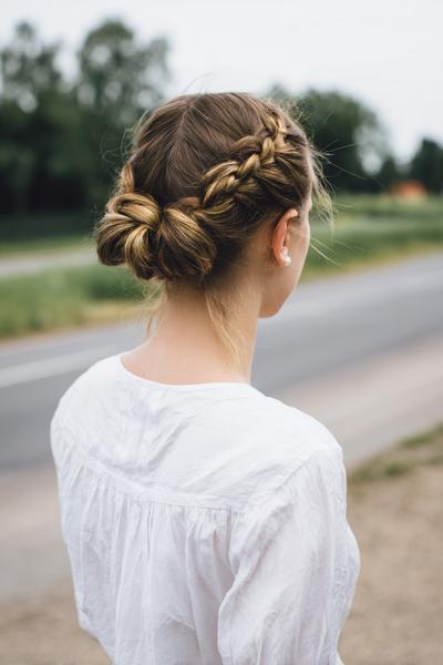 12. Boxer Braids into a Low Braided Bun for hairstyles for long hair braids ideas