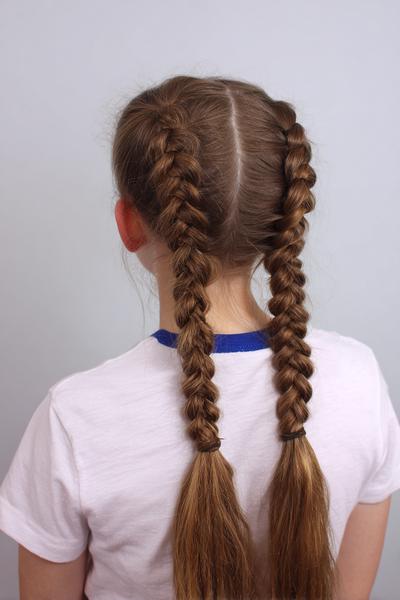 13. Neat Four-Strand Braid Down the Back for hairstyles for school braids 4th grade ideas
