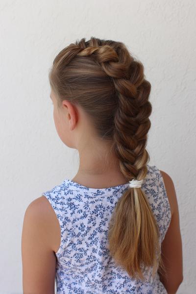 16. Diagonal Ladder Braid into Side Pony for hairstyles for school braids 4th grade ideas
