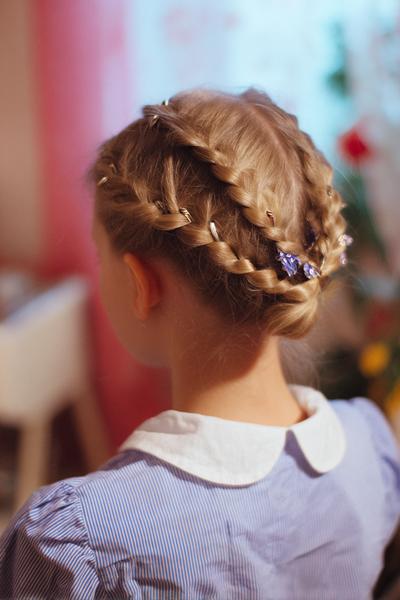 17. Milkmaid Braids Wrapped with Mini Pins for Hairstyles for School Braids 4th Grade for hairstyles for school braids easy ideas