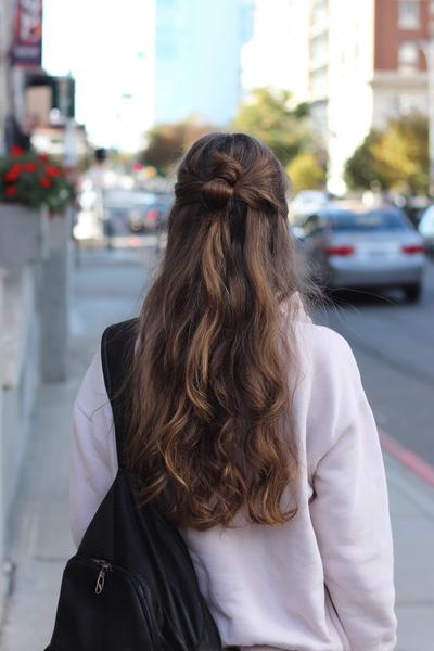 8. City-Chic Bubble Half-Up for hairstyles for school downtown girl ideas