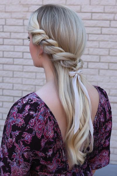 9. Ribbon-Laced Side Braid Accent for hairstyles for school downtown girl ideas