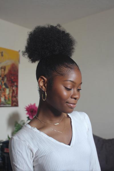 14. High Puff Hairstyles for School Easy Natural Hair With Defined Edges and Soft Volume
