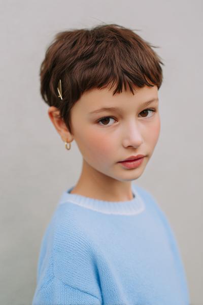 12. Textured Pixie With Mini Clips for hairstyles for school kids short hair ideas