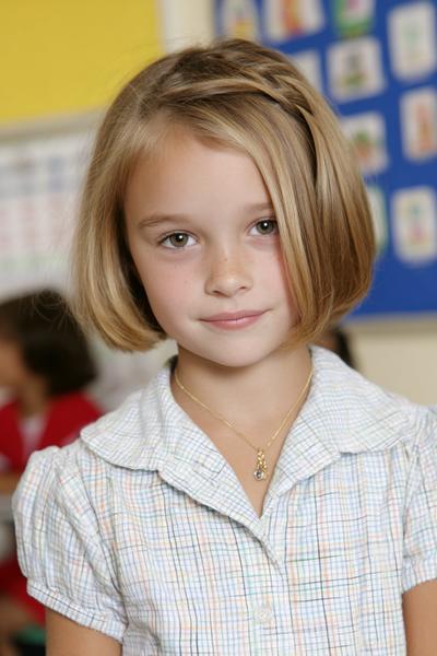 13. Chin-Length Bob With Twisted Front Pieces for hairstyles for school kids short hair ideas