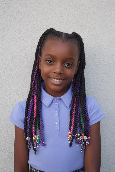 21. Neat Knotless Box Braids With Bead Tips for hairstyles for school kids black braids ideas
