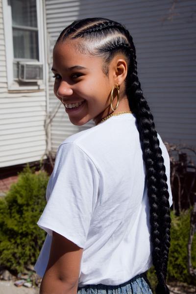 2. Side-Swept Feed-In Braids for Hairstyles for School Natural Hair Braid Looks