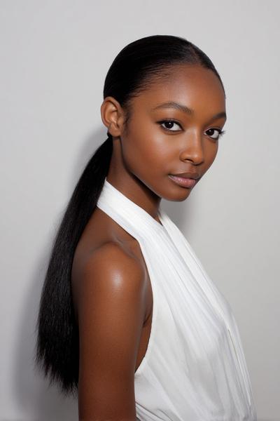 20. Sleek Low Ponytail on Natural Texture for Hairstyles for School Natural Hair Black Classic