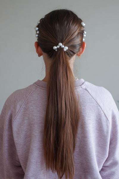 2. Bubble Ponytail with Clear Elastics for hairstyles for school straight hair easy ideas