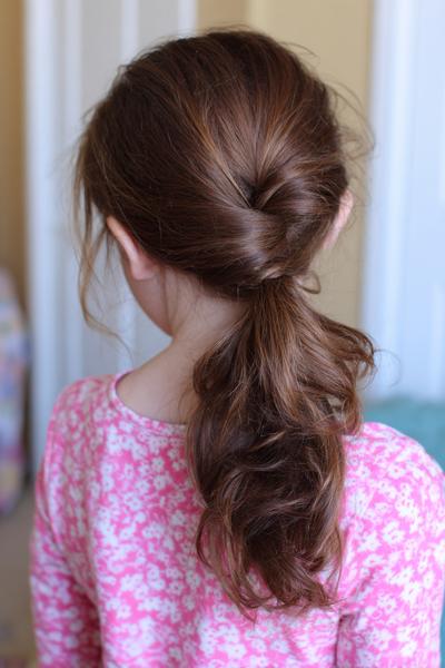 18. Low Loop Pony for Hairstyles for School Up Do Easy With a Flipped-Through Base