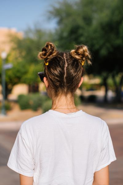 26. Space Buns for Hairstyles for School Up Bun With Symmetry and Clean Parts