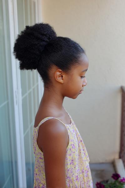 9. Wash-and-Go Puff for Hairstyles for School Natural Hair with Defined Edges