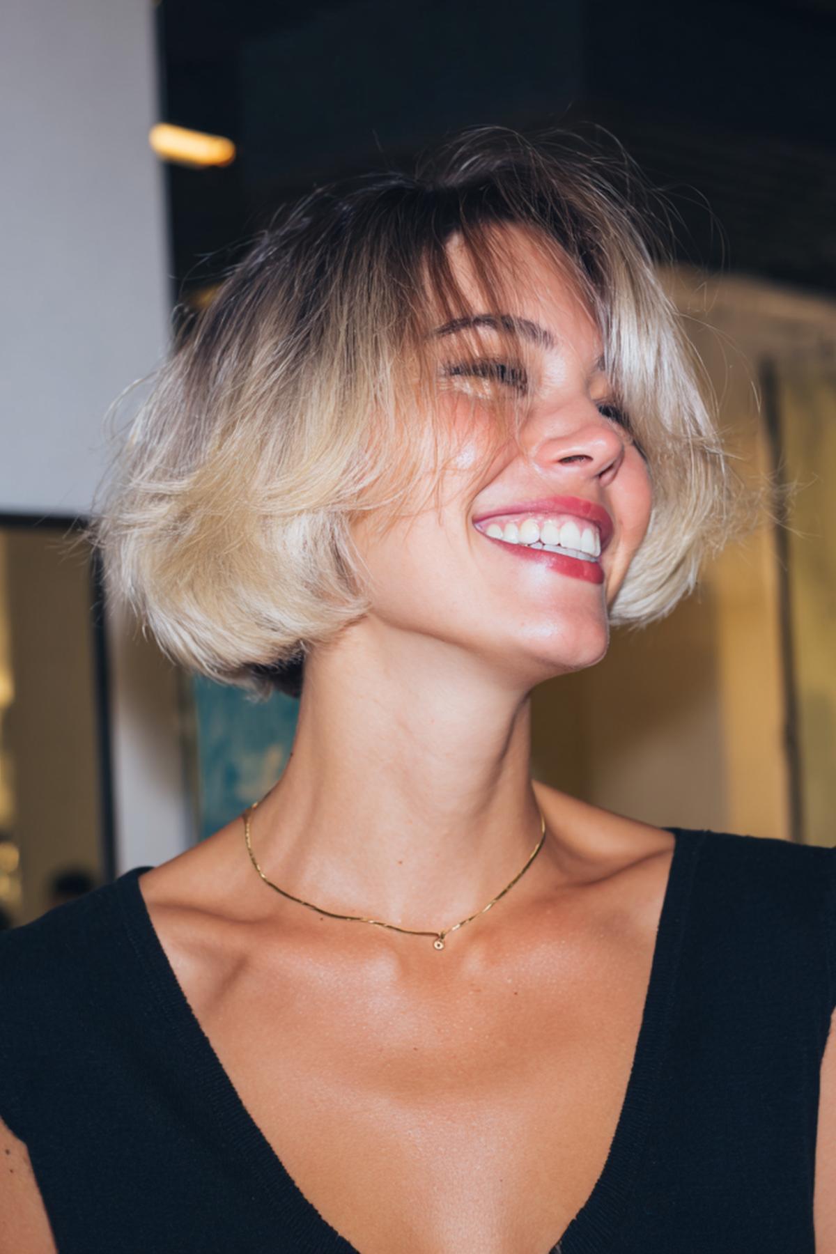 Blonde Bob With Dark Roots