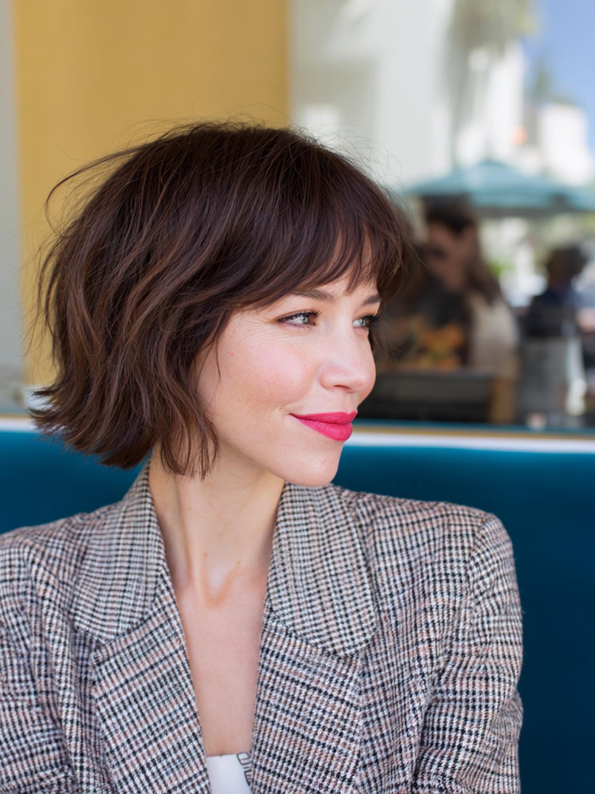 Tousled Dark Bob With Fringe