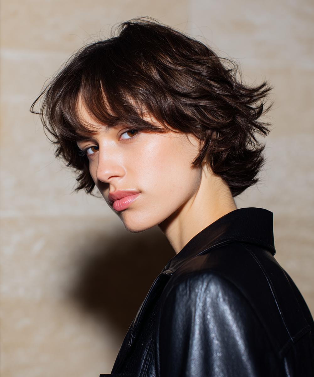 Choppy Wavy Shag Curtain Bangs