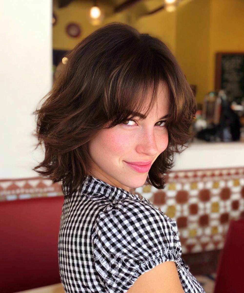 Wavy Shaggy Bob With Bangs