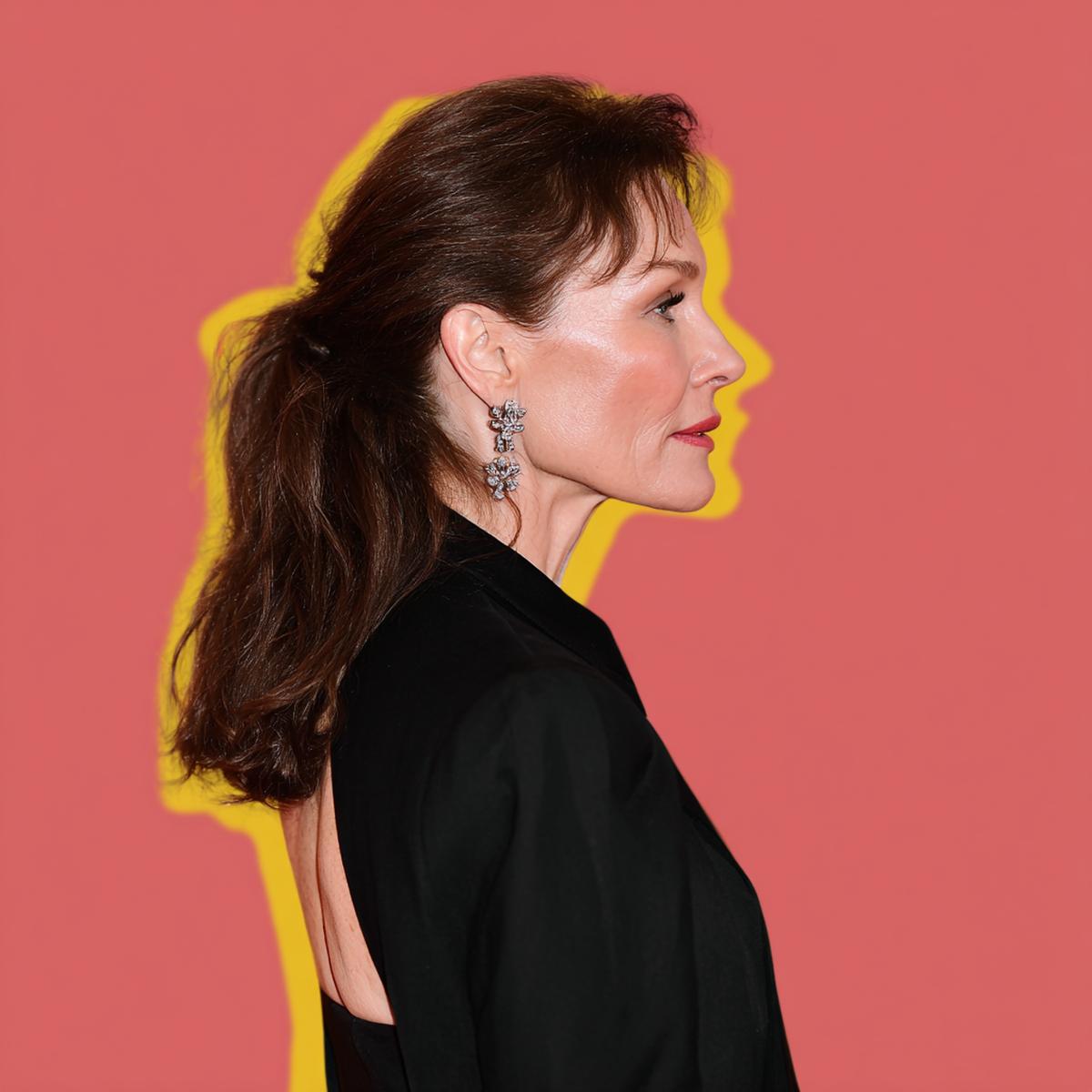 Half Up Brunette Shoulder Length