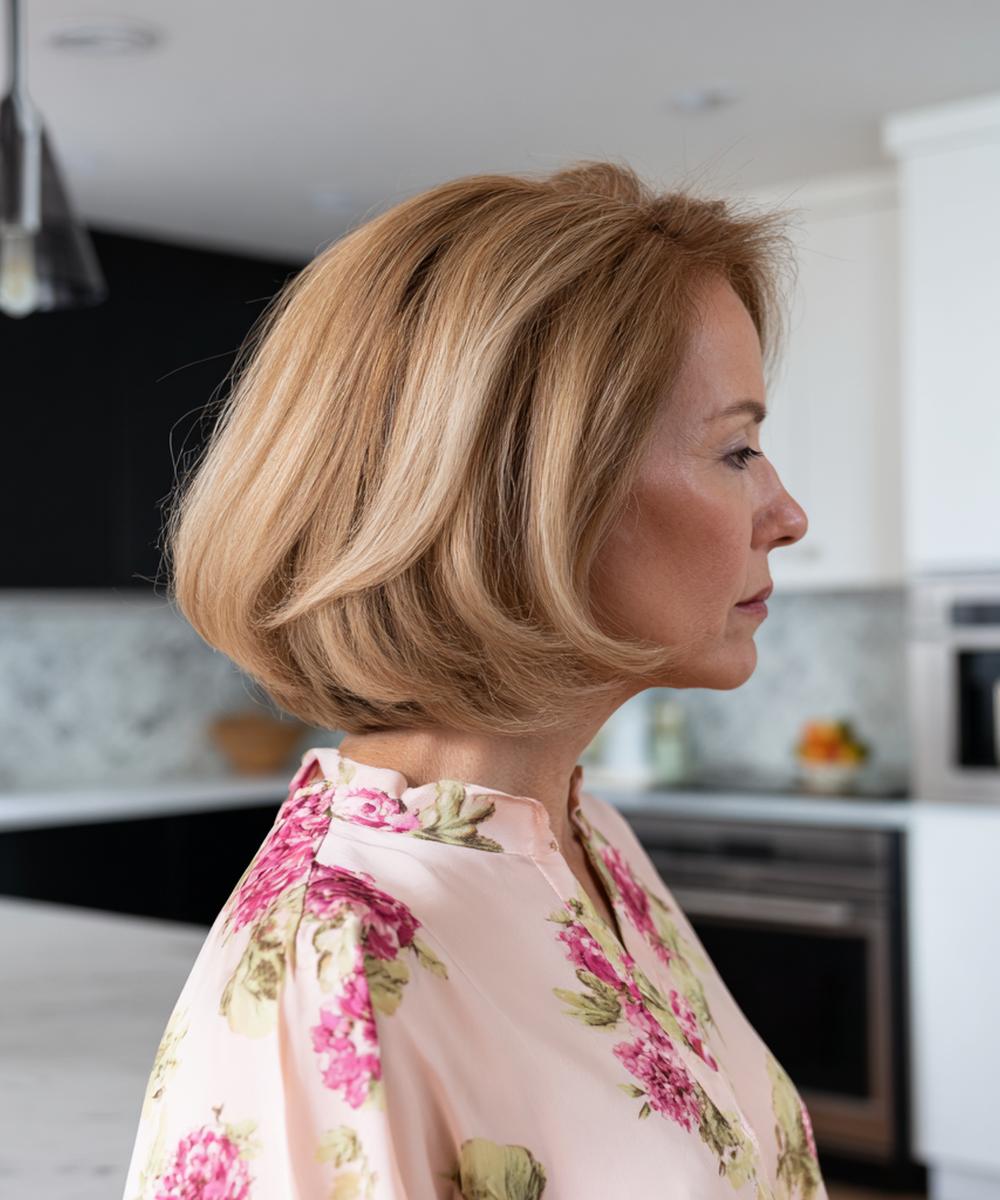 Blonde Rounded Chin Length Bob