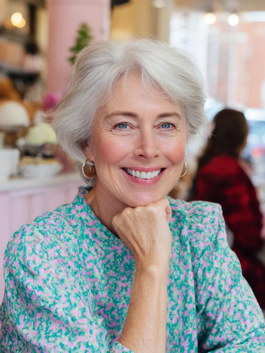 Short Gray Pixie With Volume