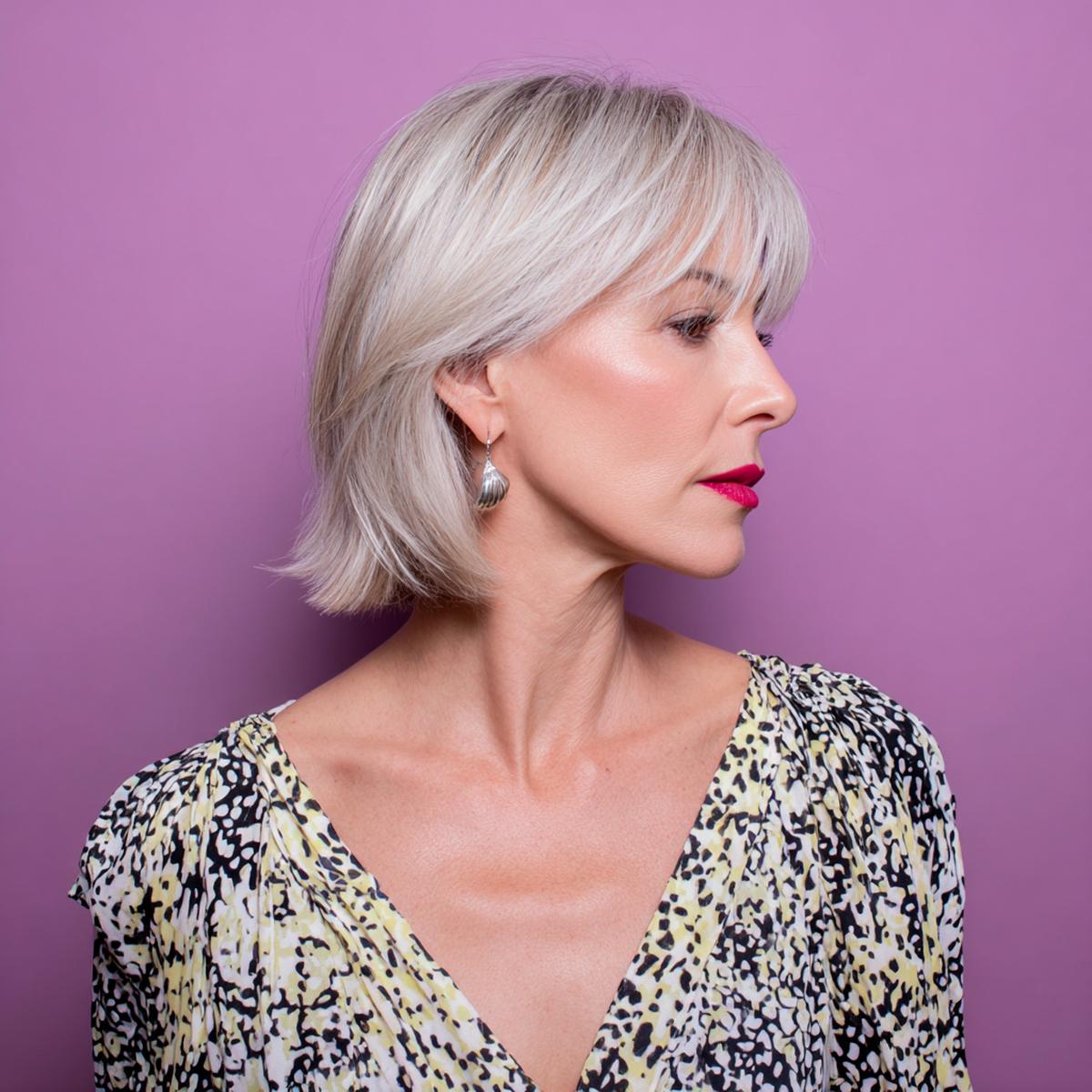 Platinum Bob With Straight Bangs